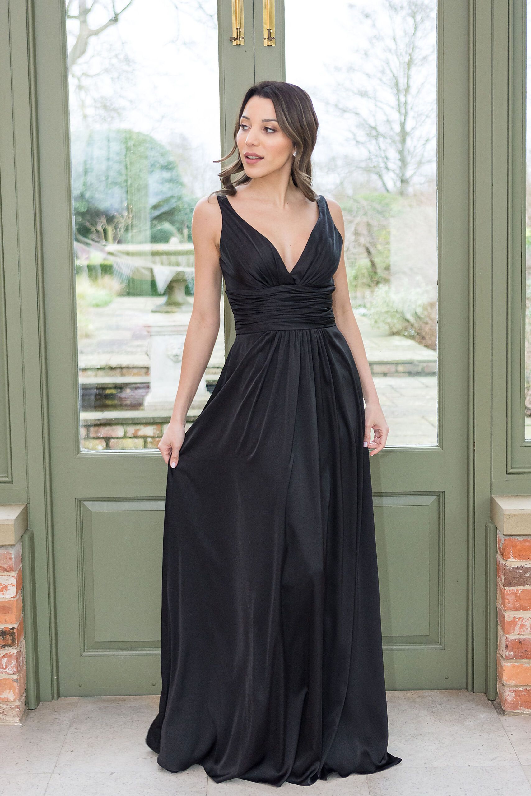 WN3022 bridesmaid dress in Black
