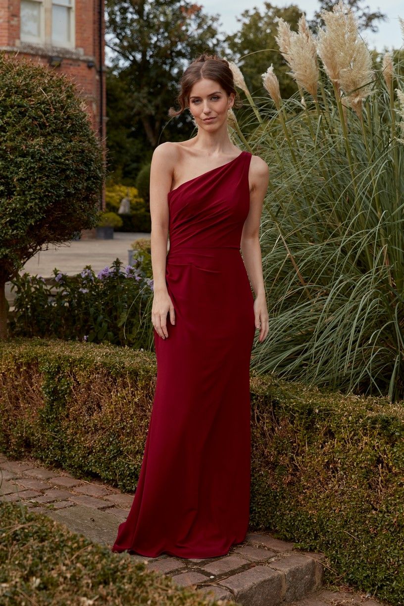 WN3042 bridesmaid dress in Burgundy