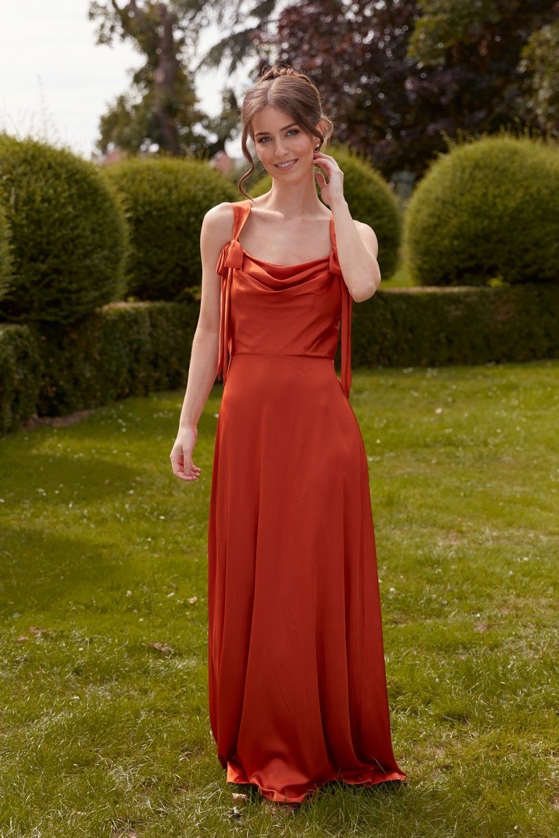WN3038 bridesmaid dress in Burnt Orange