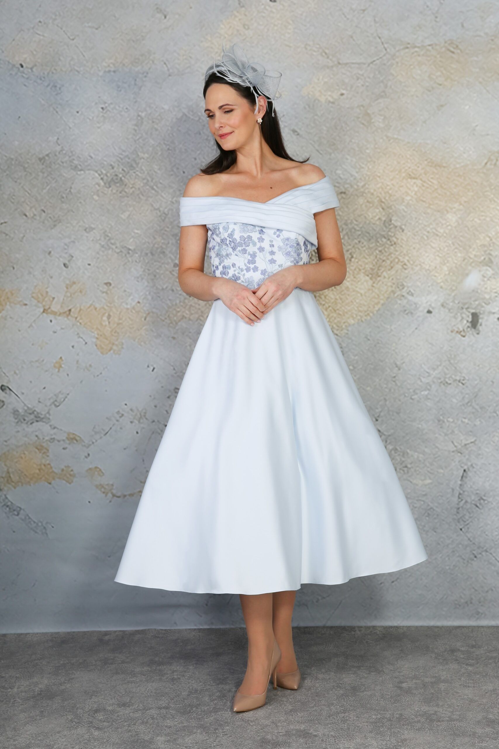 RDAD1306 mother of the bride outfit in Crystal Blue/Blue Hydrangea