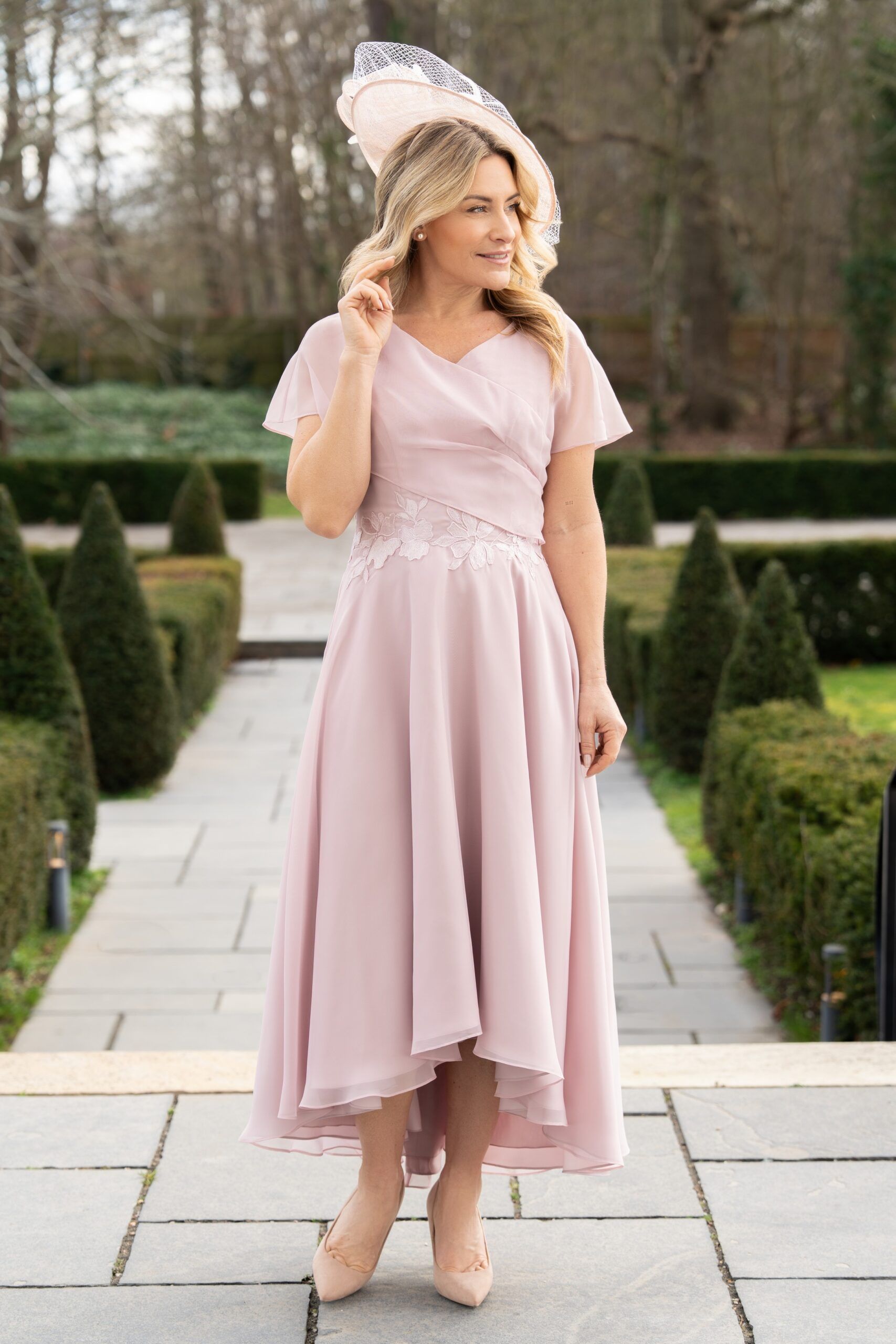 RDAD1346 mother of the bride outfit in Dusky Pink/Dusky Pink