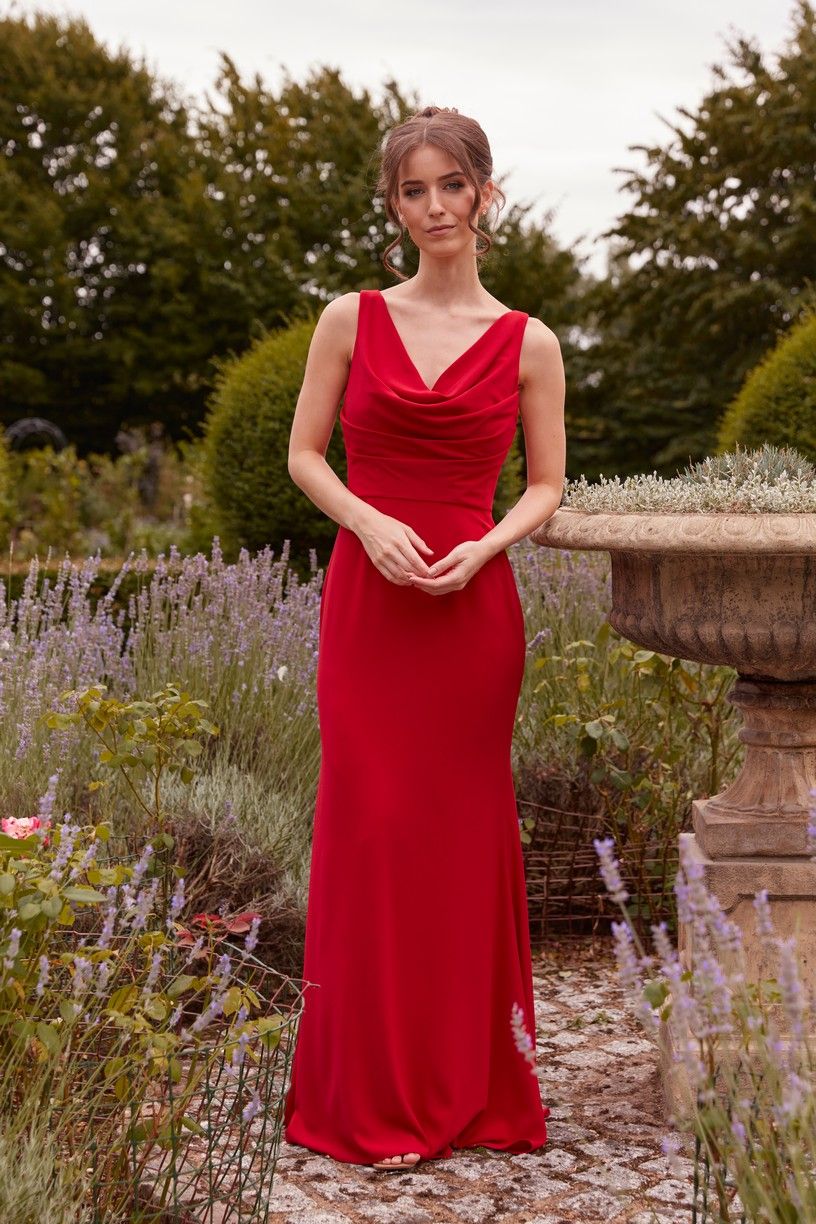 WN3041 bridesmaid dress in Garnet
