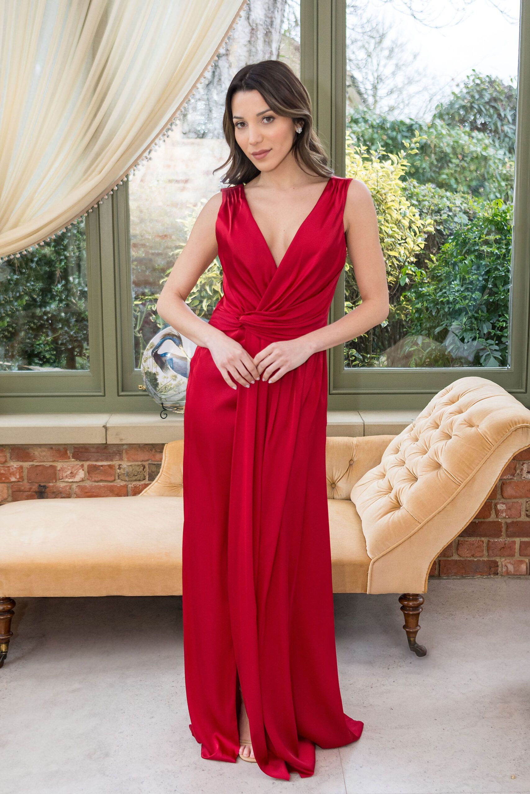 WN3024 bridesmaid dress in Garnet