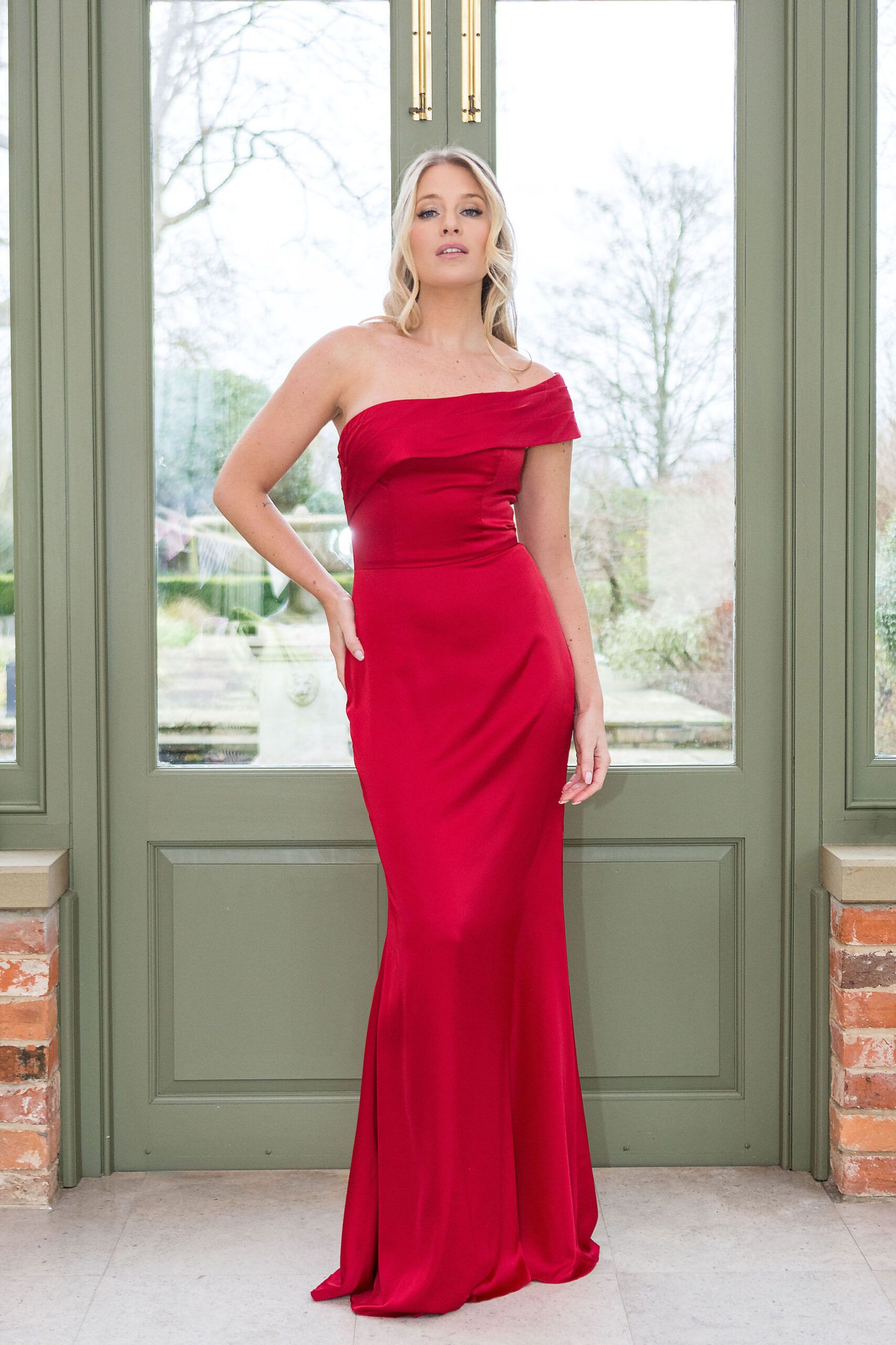 WN3018 bridesmaid dress in Garnet