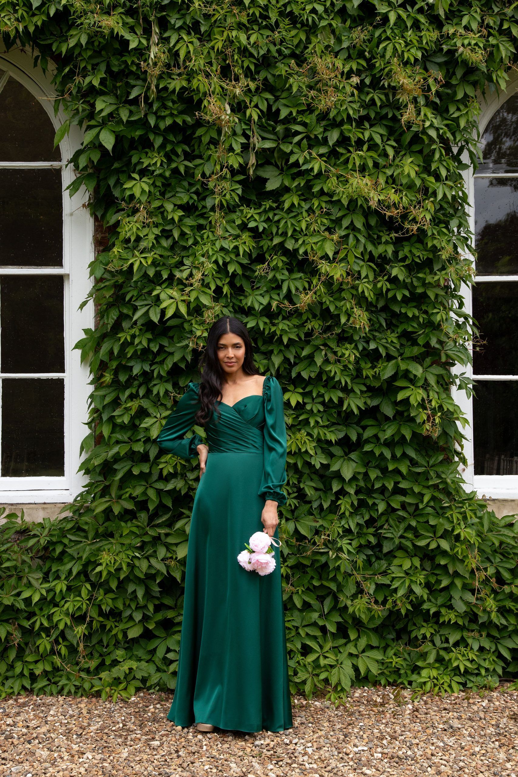 WN3010 bridesmaid dress in Hunter Green