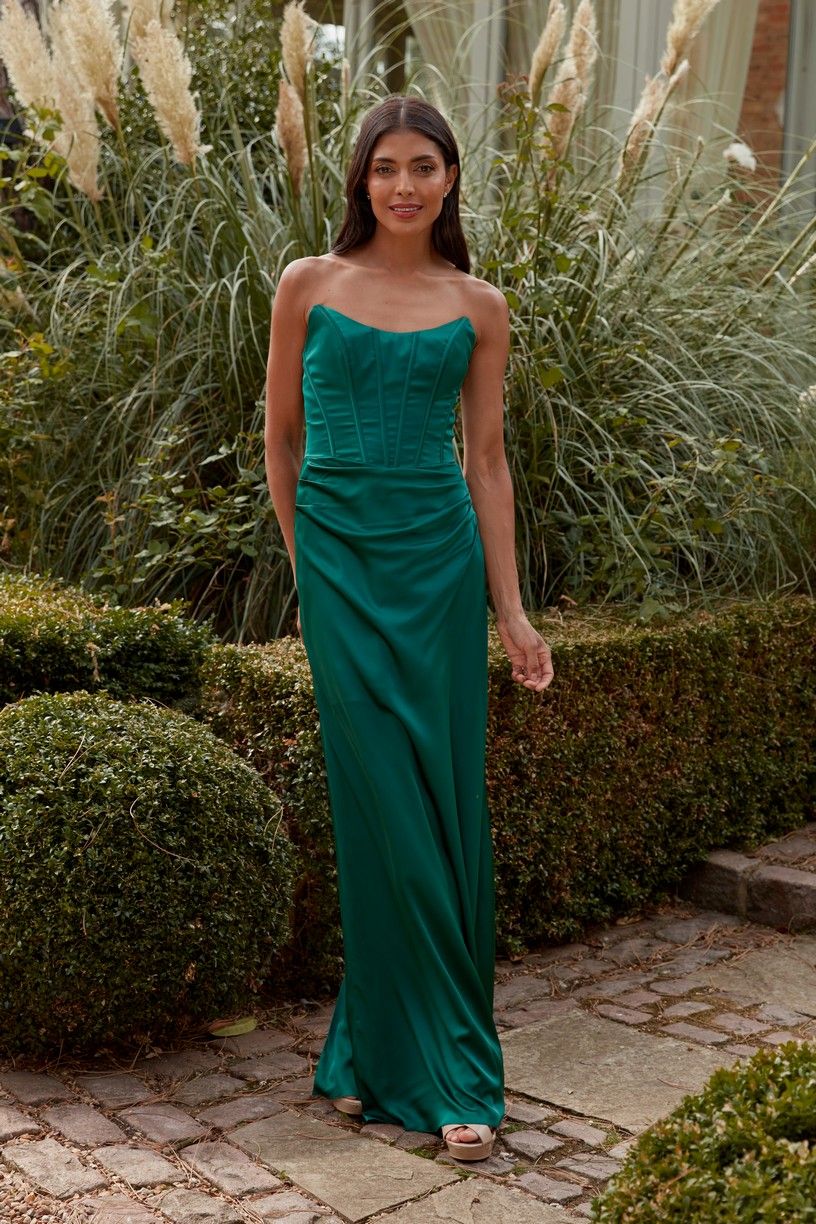 WN3032 bridesmaid dress in Hunter Green